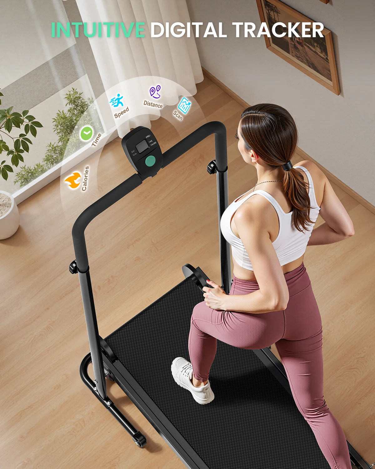 Akluer Motorless Treadmill With Adjustable Incline And Foldable Design