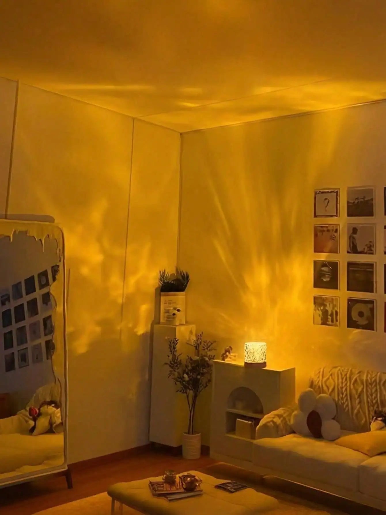 LED Cube Projector Light With 3D Ocean Wave Projection
