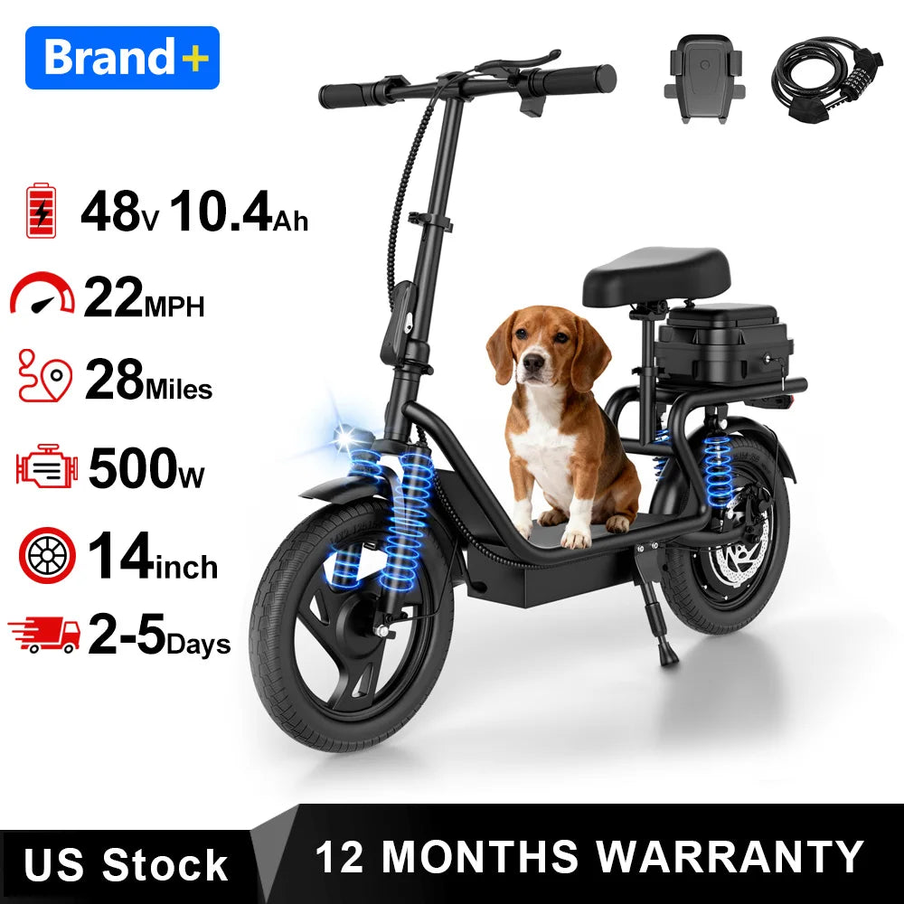 AOVOPRO Electric Bicycle Foldable 350W 17 Mile Range