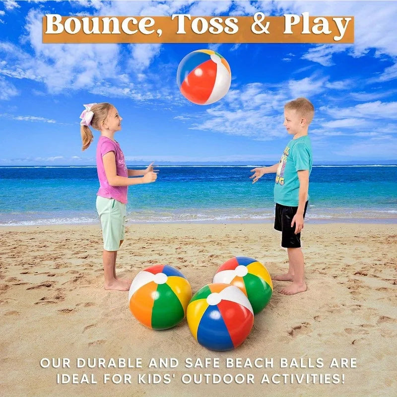 Joyfy 4 Pack Beach Balls Inflatable Pool Toys For All Ages