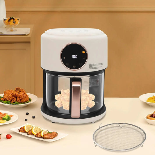 Portable Glass Air Fryer With 8 Preset Modes And Digital Display