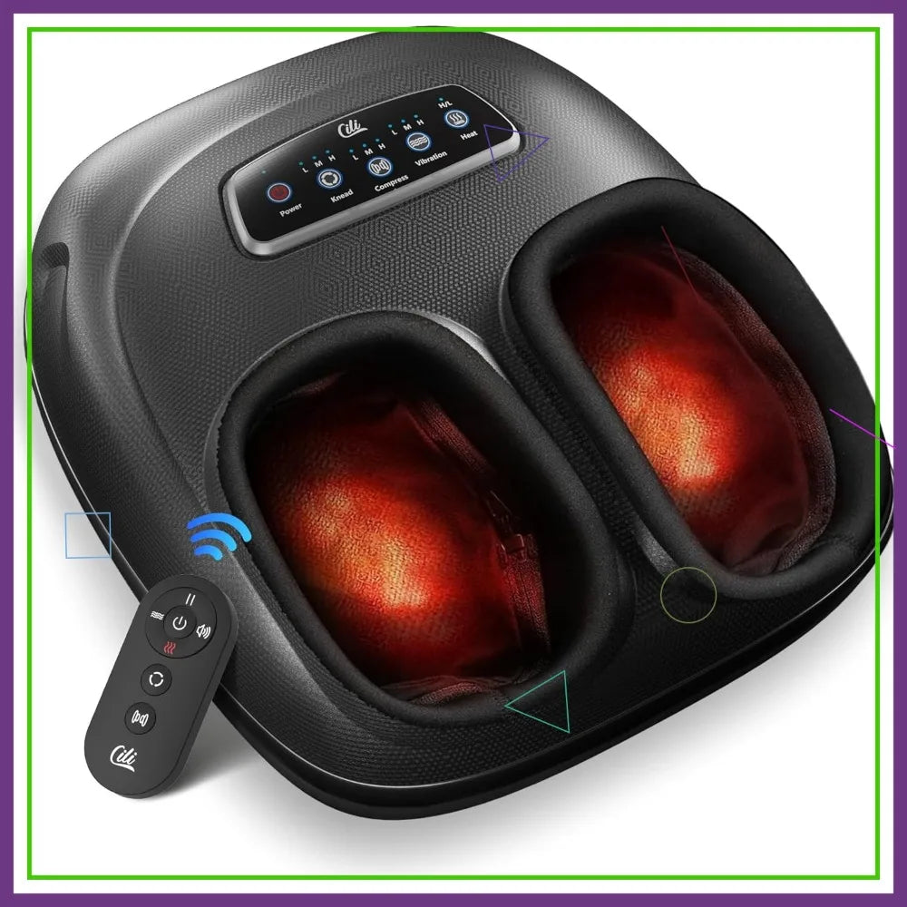4 In 1 Heated Foot Massager With Shiatsu Compression Vibration