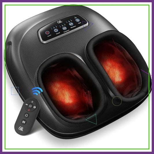 4 In 1 Heated Foot Massager With Shiatsu Compression Vibration