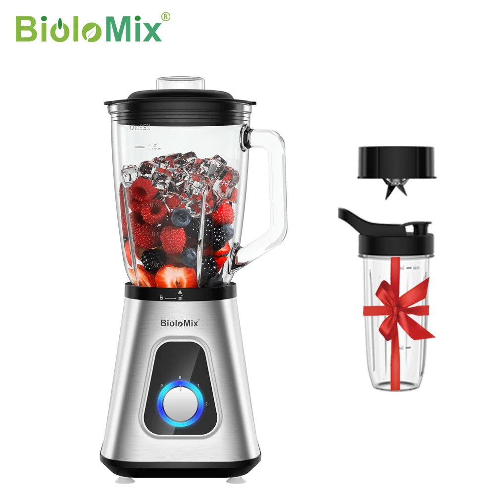 Biolomix 1300W Smoothie Maker With 1.5L Glass Jar Ice Crushing