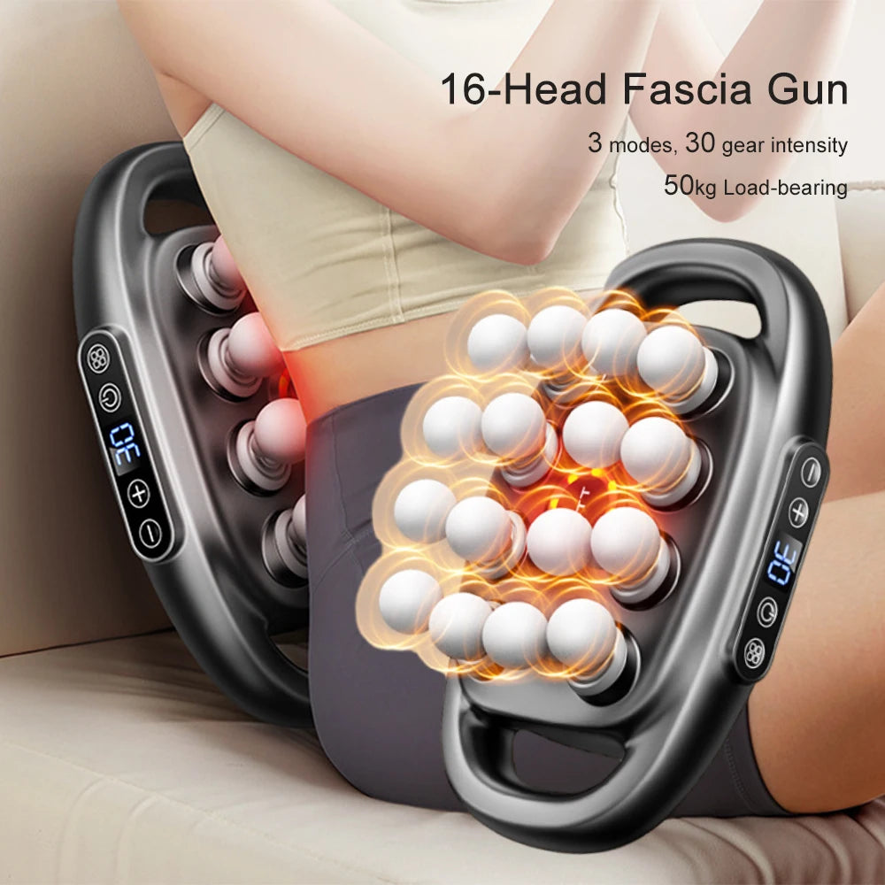 Foreverlily 16 Head Fascia Gun High Frequency Back Massager