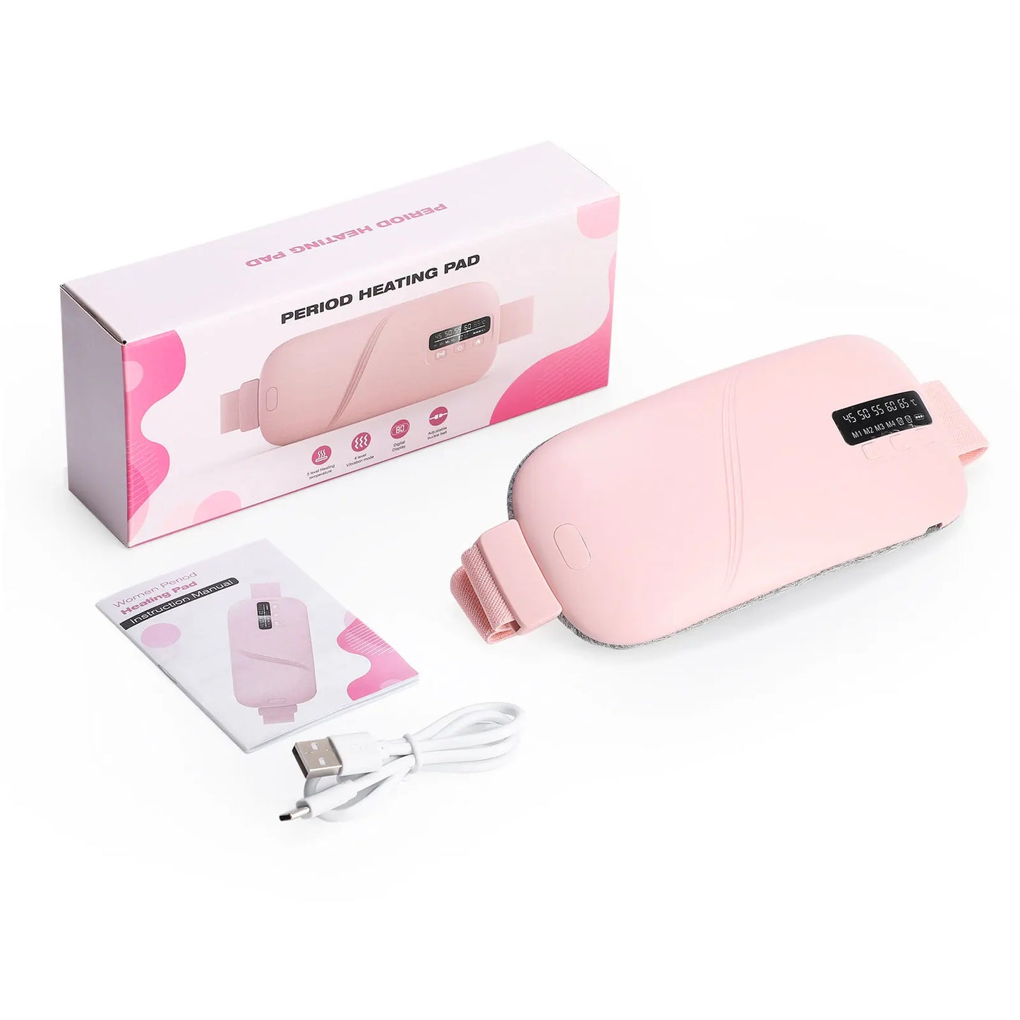 PASTSKY Waist Massage Belt Electric Heating And Vibration For Menstrual Cramps