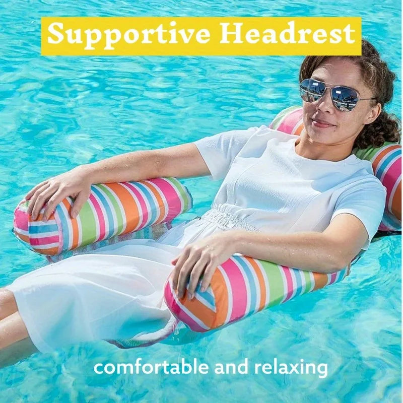 Joyfy Three Pack Inflatable Pool Loungers Hammock Chairs for Adults