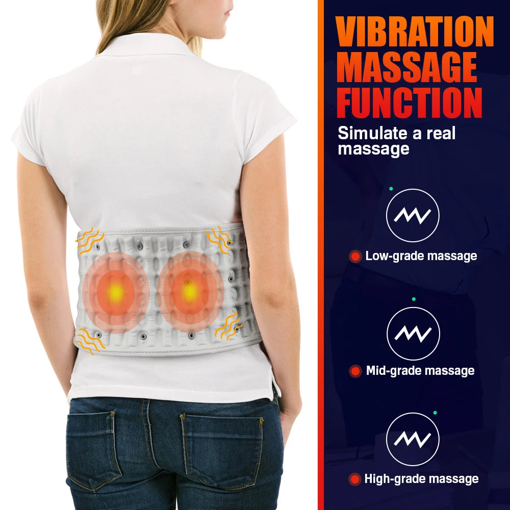 PastSky Rechargeable Heating Waist Back Massage LED Inflatable Lumbar Device