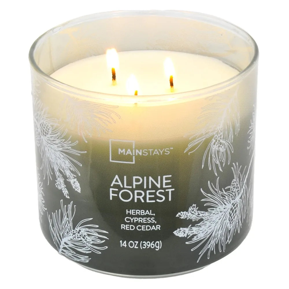 Alpine Forest Scented 3-Wick Ombre Wrapped Candle