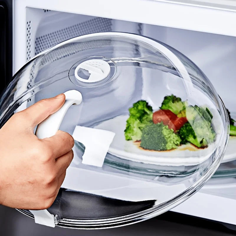 Microwave Food Cover Splash Proof With Steam Vents And Handle