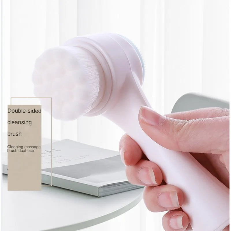 Soft Silicone Double Sided Facial Cleansing Brush For Exfoliation