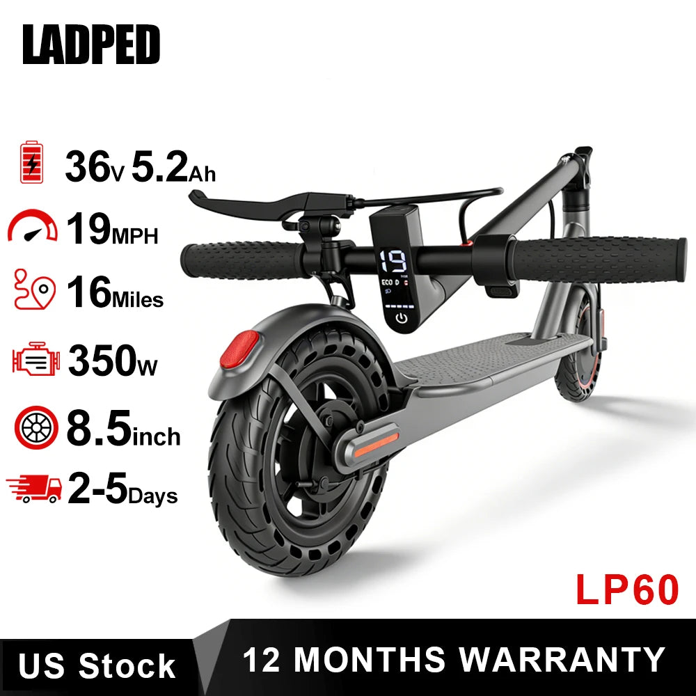 Ladped LP60 Electric Scooter 350W 19MPH Folding 16 Mile Range