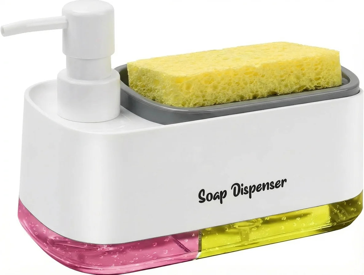 Kitchen Soap Dispenser Organizer Rack With Sponge Holder