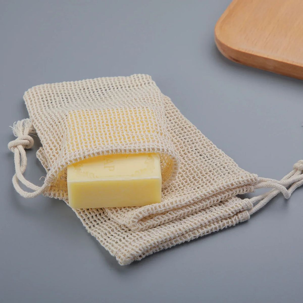 Natural Cotton Soap Saver Bags 3 Pack Eco Friendly Lather Pouch