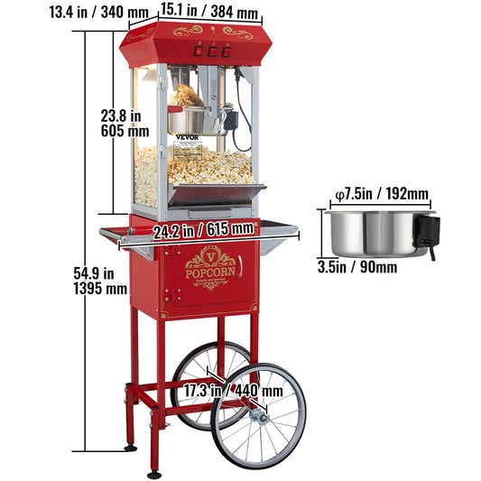 SucceBuy Electric Popcorn Maker Commercial Popper Machine Stainless Steel
