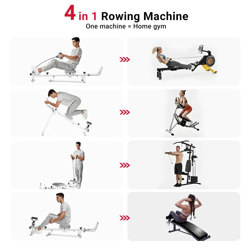Cursor Fitness 4 In 1 Ab Trainer Rowing Machine Adjustable