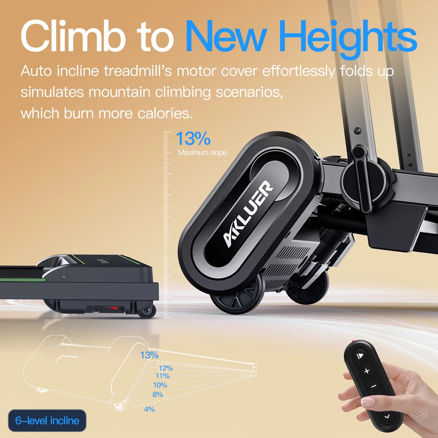 AKLUER Walking Pad Treadmill With Auto Incline And Desk Use
