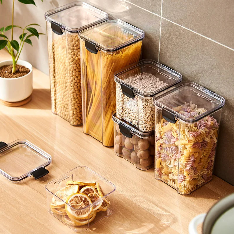 Sealed Acrylic Jars Kitchen Storage Organizer For Grains And Spices