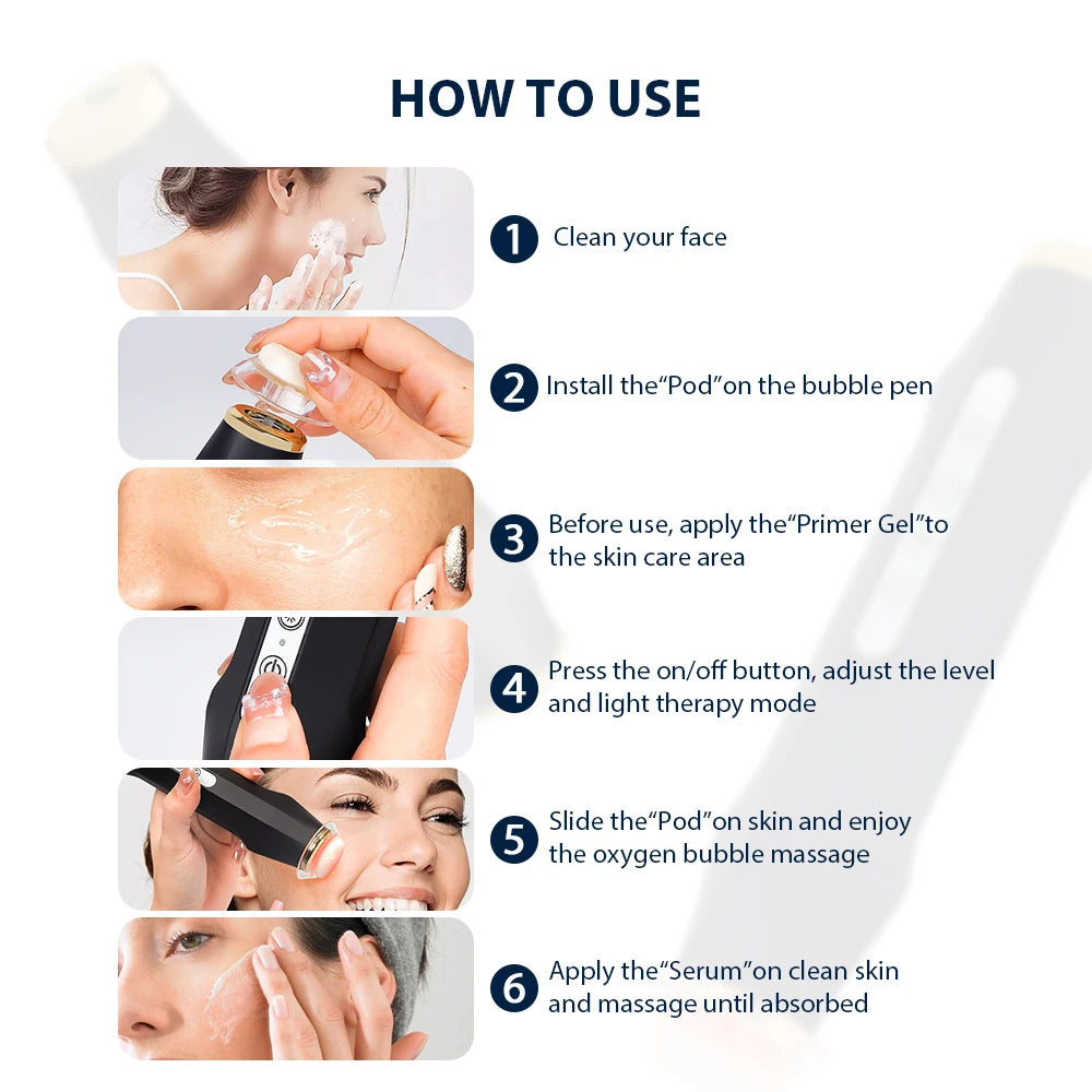 Iebilif Portable Co2 Oxygen Bubble Facial Hand Spa Device