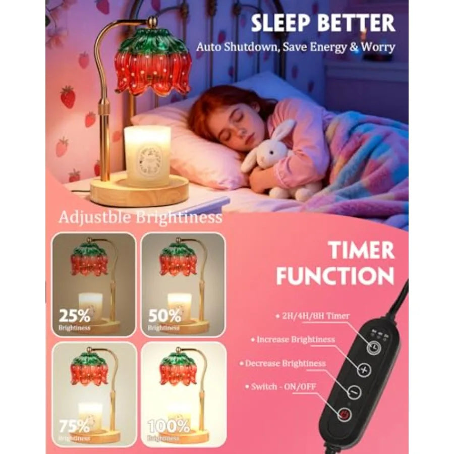 Strawberry Candle Warmer Lamp Adjustable Height Lotus Flower