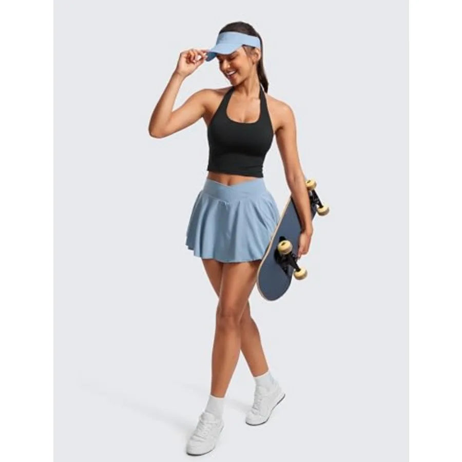CRZ YOGA Butterluxe Halter Crop Tank For Women Workout Top