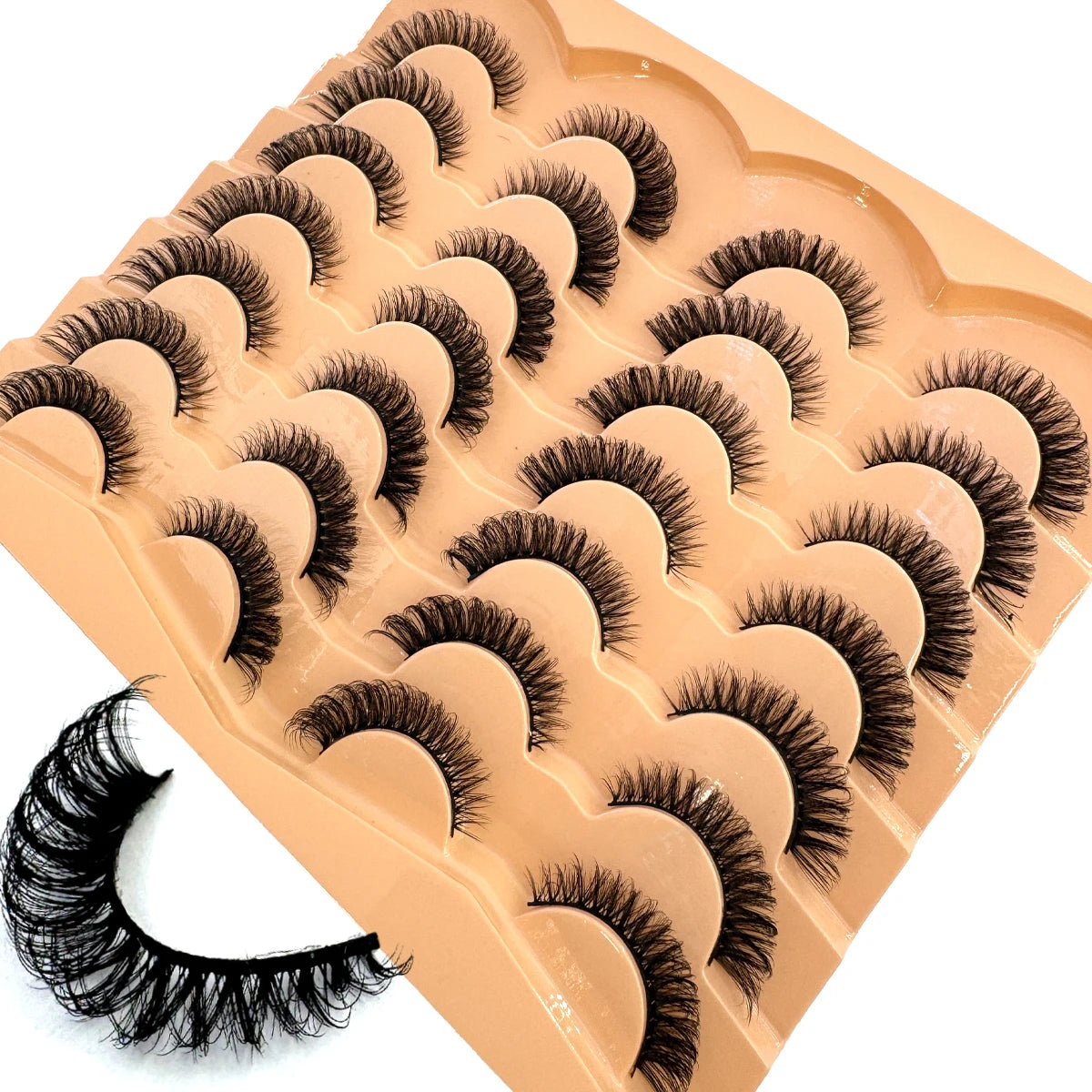 HBZGTLAD 3D Fluffy False Eyelashes Thick Volume Cluster Lashes