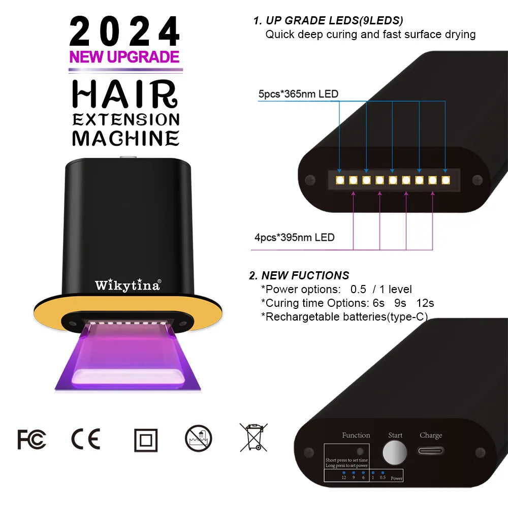 Wikytina V Light Hair Extension Kit With UV Traceless Tape