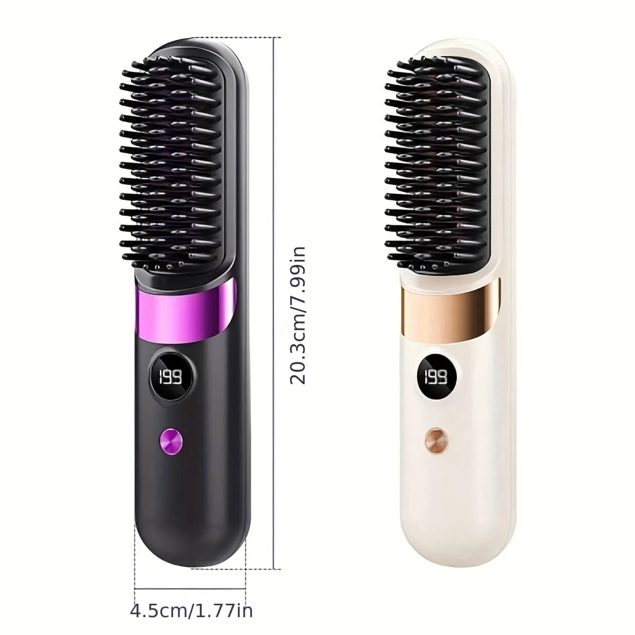 Mini Hair Straightener Comb Set USB Rechargeable Portable Styler