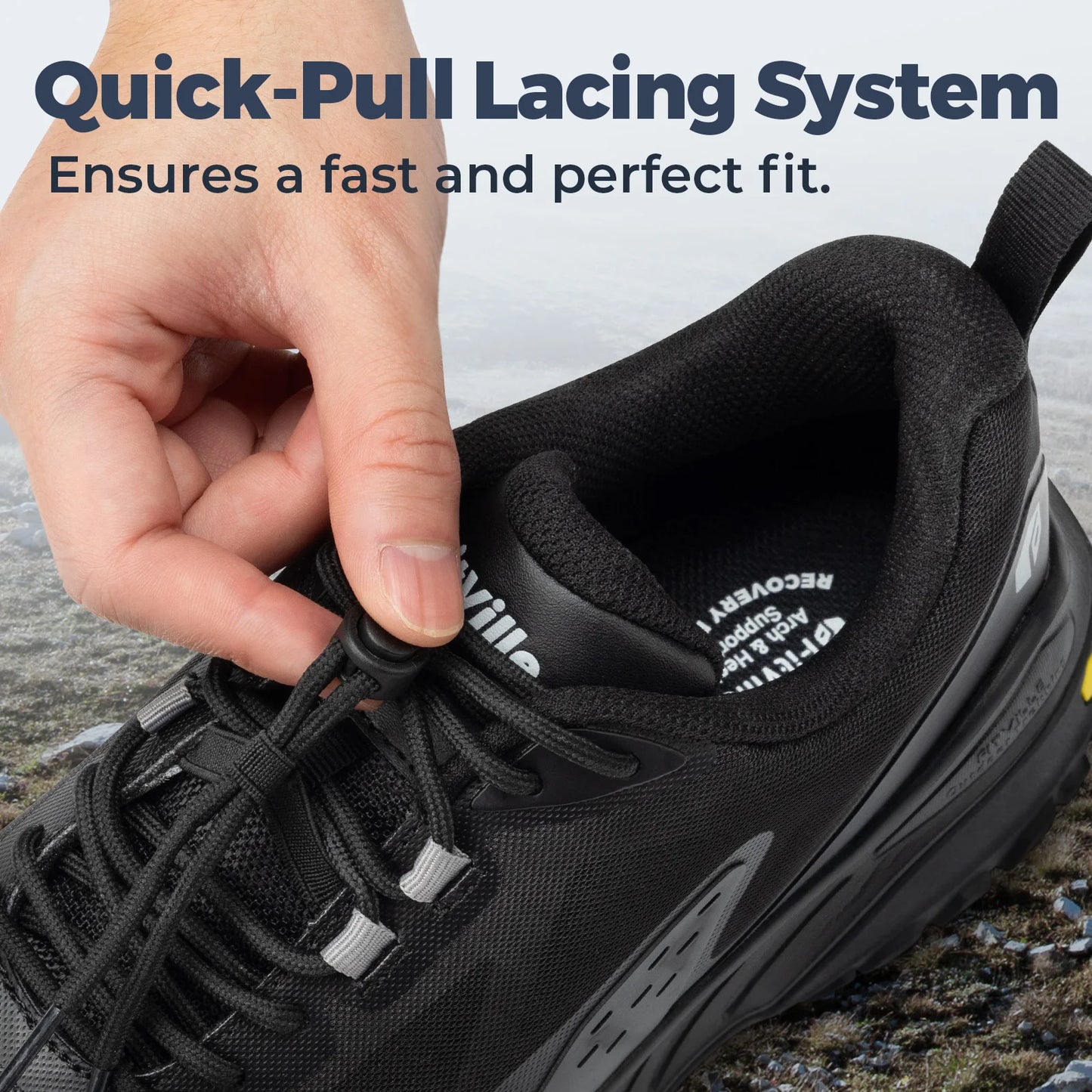 Fittington Wide Breathable Mesh Hiking Shoes With High Arch Support