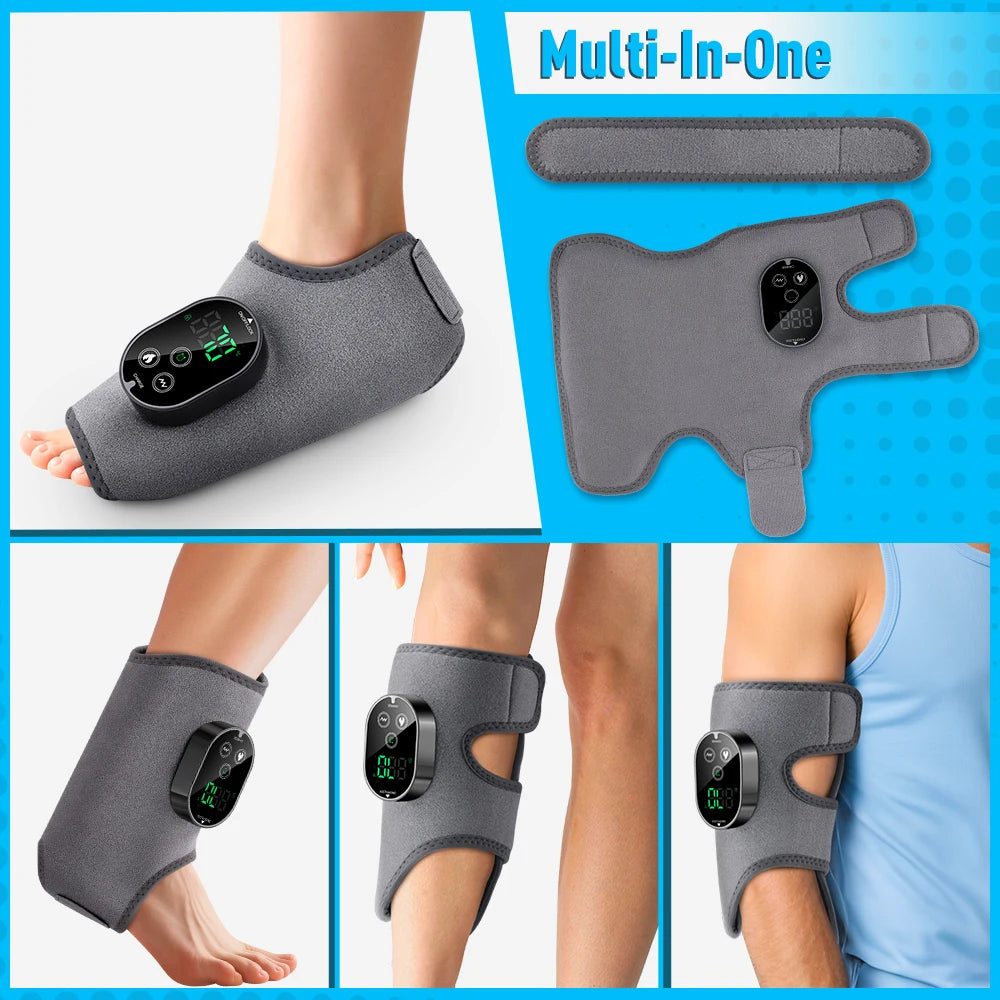 PASTSKY Electric Heating Vibration Foot Ankle Massager USB Rechargeable Strap
