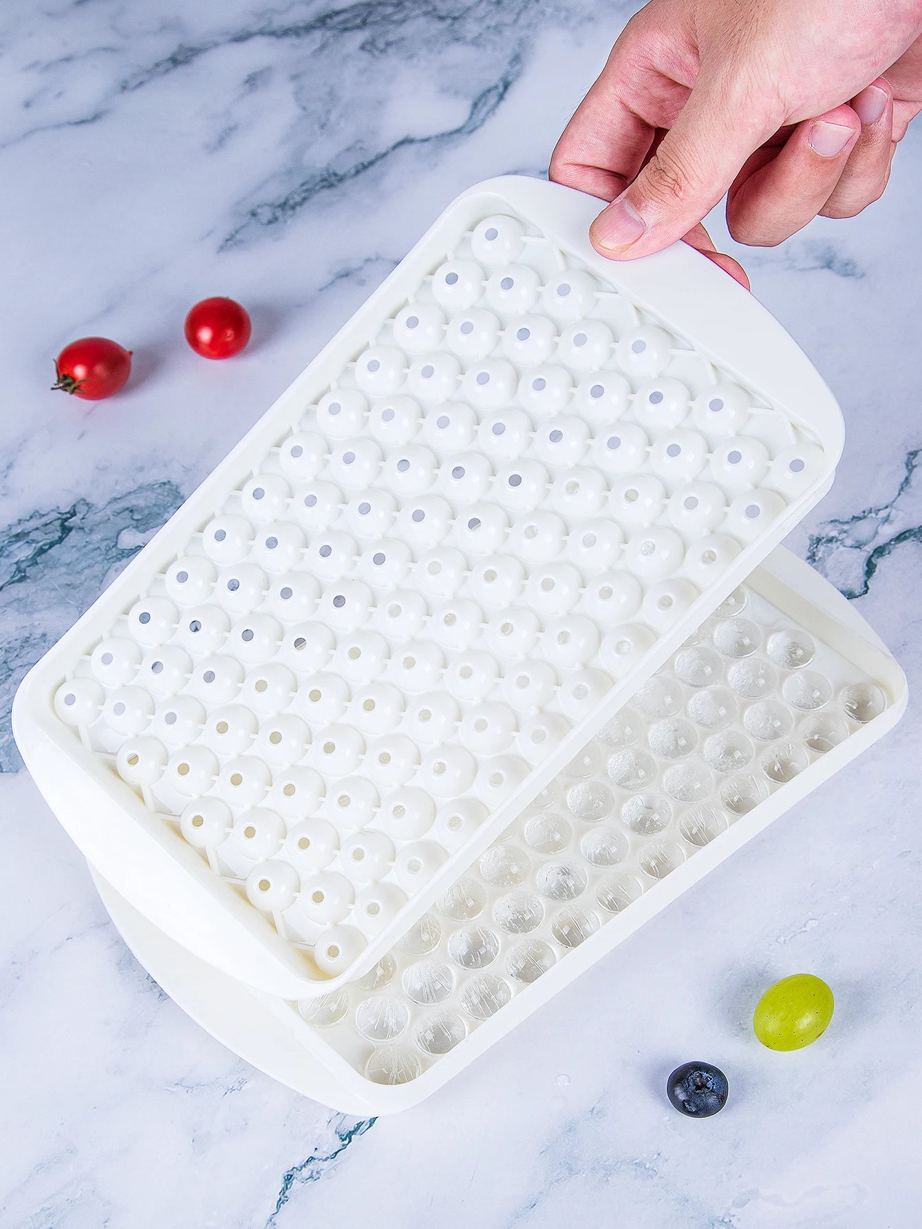 YOCITY 104 Hole Mini Round Ice Cube Tray Ball Mold