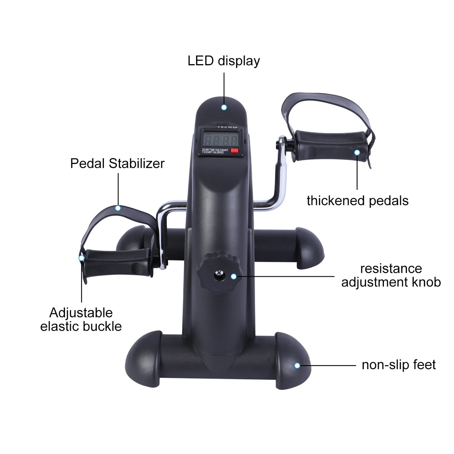 Portable Under Desk Pedal Exerciser With LCD Monitor