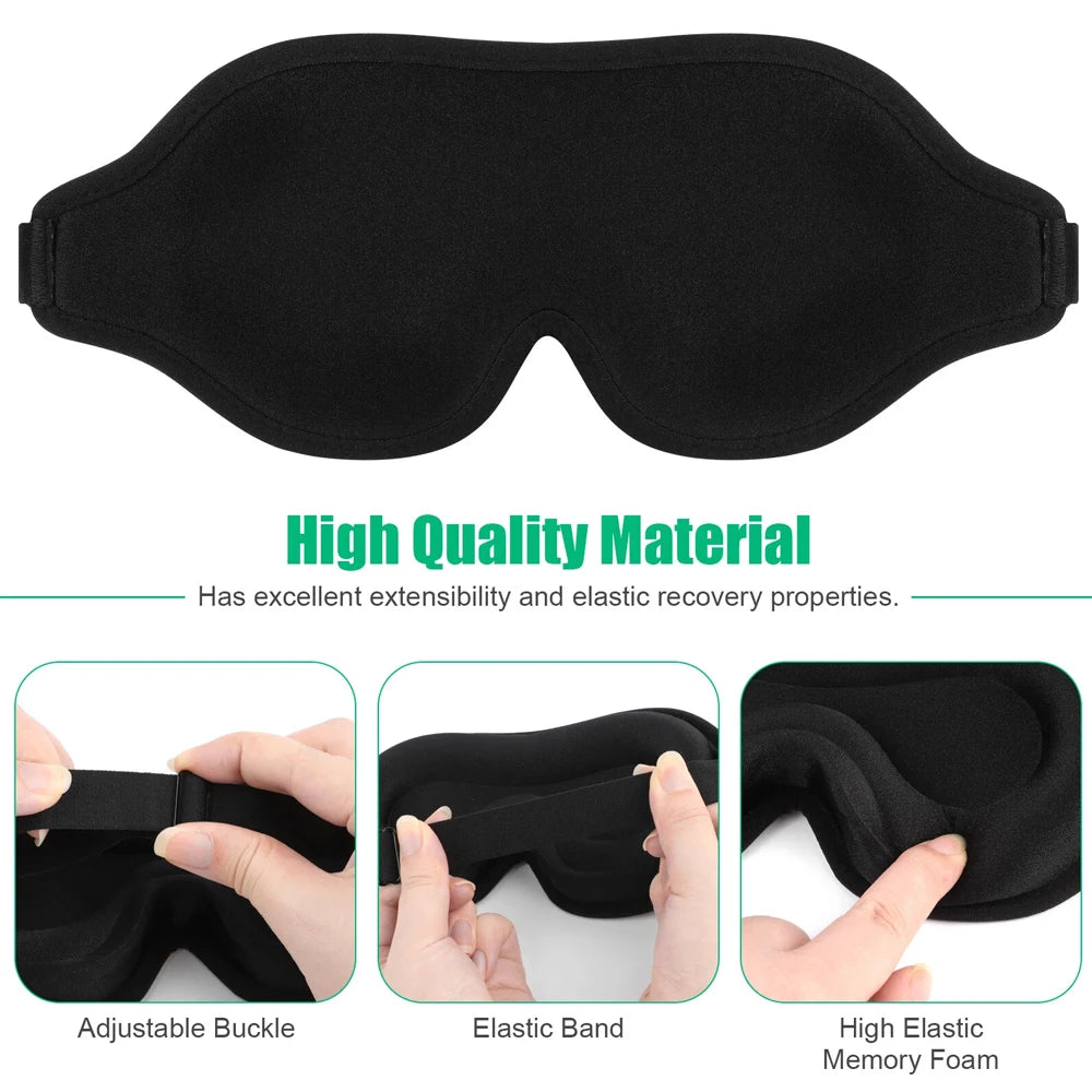 3D Travel Silk Eye Sleep Mask Adjustable Light Blocking Aid