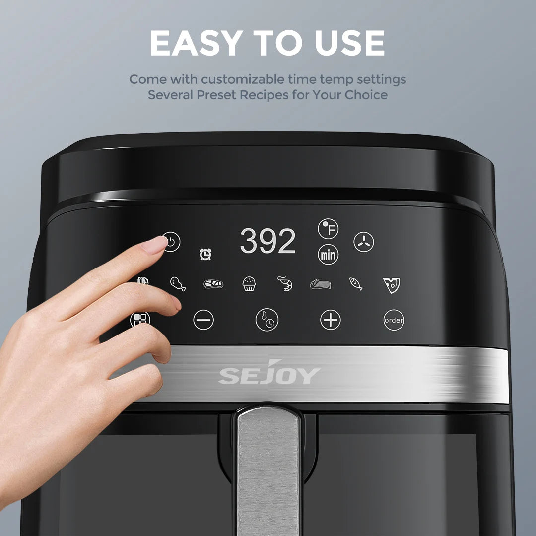 SEJOY 8 In 1 Air Fryer Oven Oilless Cooker Roast Bake Dehydrate Keep Warm