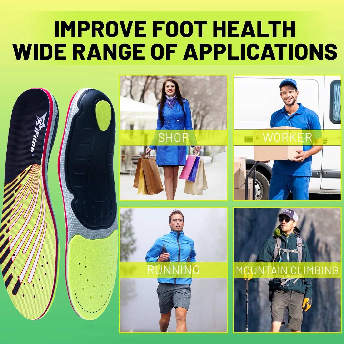 Plantar Fasciitis Relief Orthopedic Insole High Arch Support Flat Foot