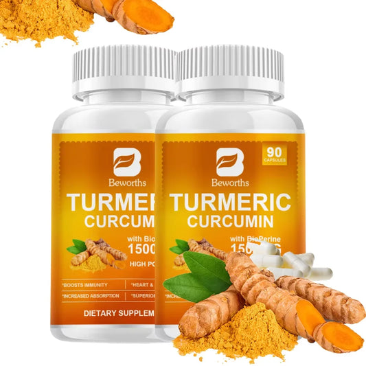 Beworths Turmeric Black Pepper Capsules For Joint Support Non GMO Gluten Free