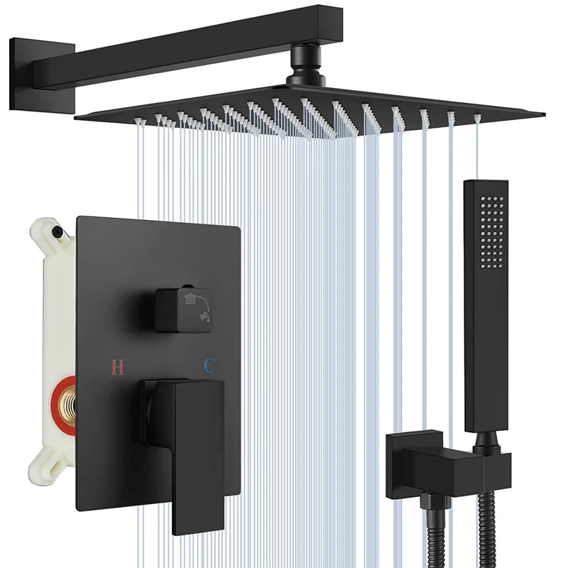 Quyanre Concealed In Wall Digital Shower System With Tub Spout