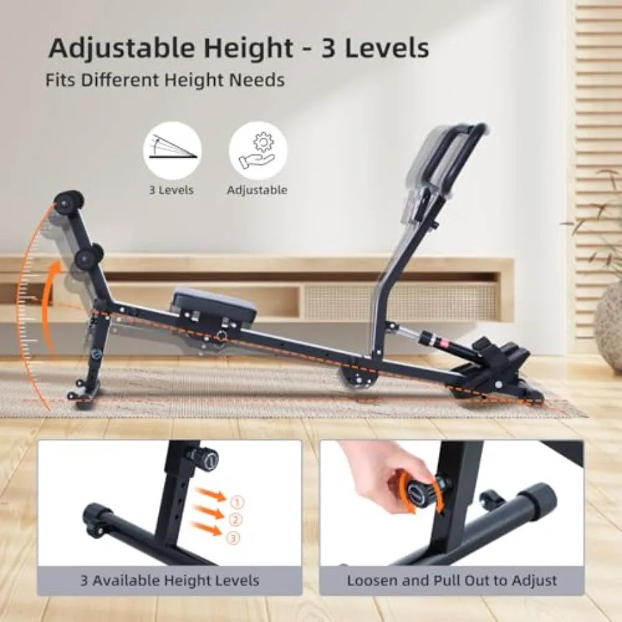 XMSJ Hydraulic Rowing Machine For Home With 12-Level Resistance