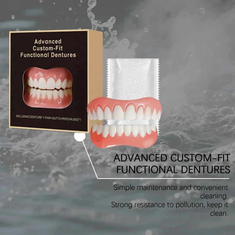 Silicone False Teeth Denture Kit For Decorative Upper Lower Veneers