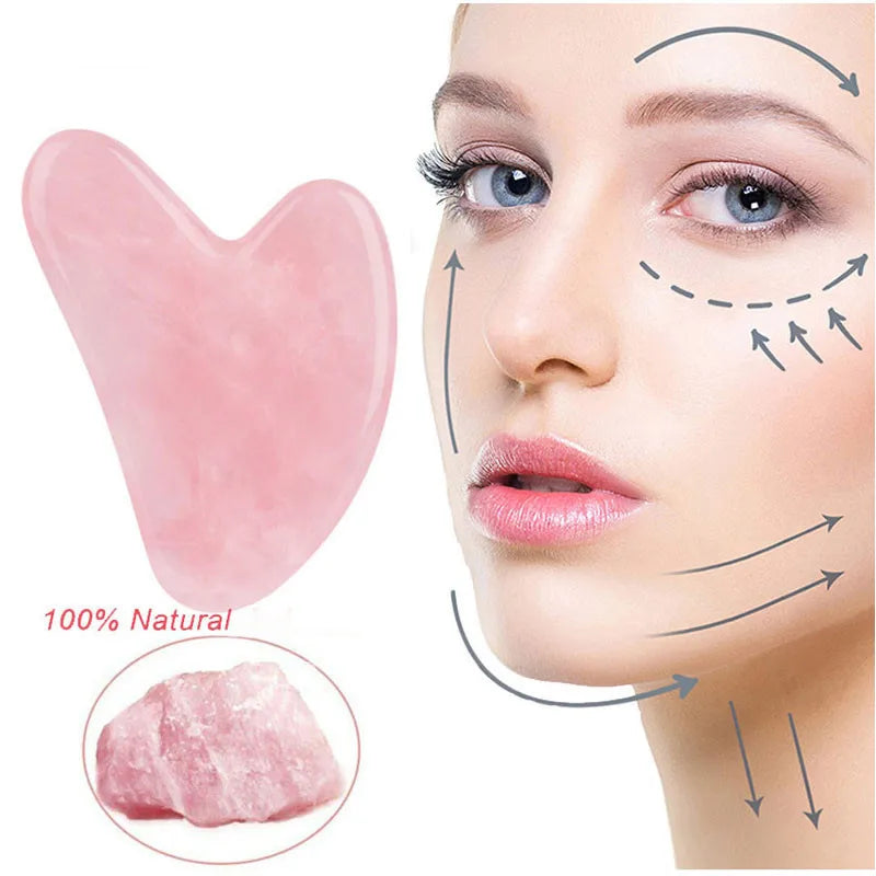 YUKUI Natural Jade Gua Sha Stone Facial Massage Tool