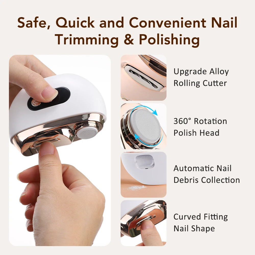 AFDEAL 2In1 Electric Nail Clippers Manicure Tool Three Gear