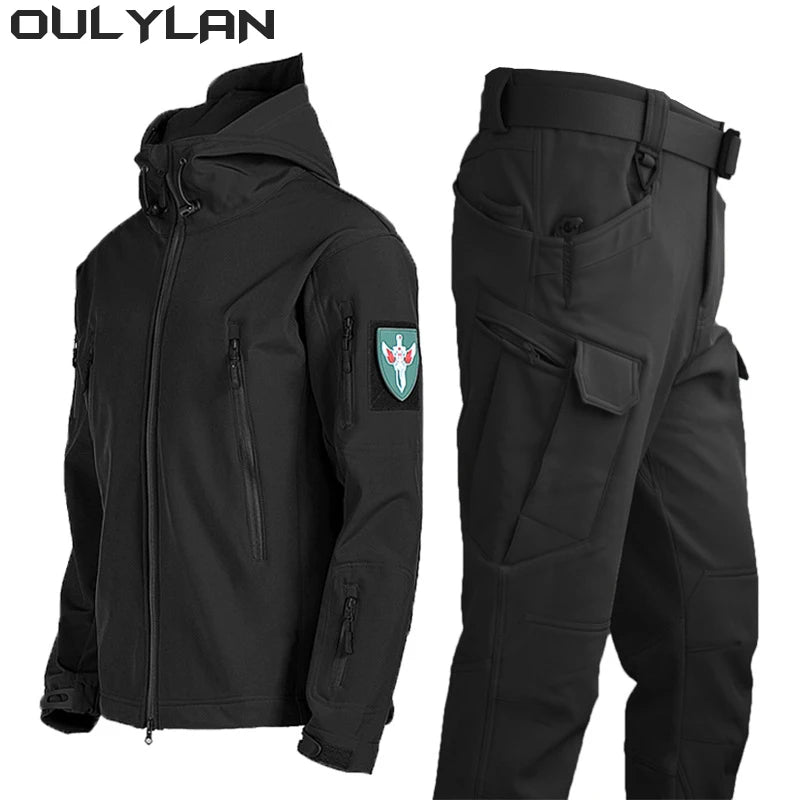 SoftShell Tactical Waterproof Jacket for Men Hiking Camping Outdoor Gear