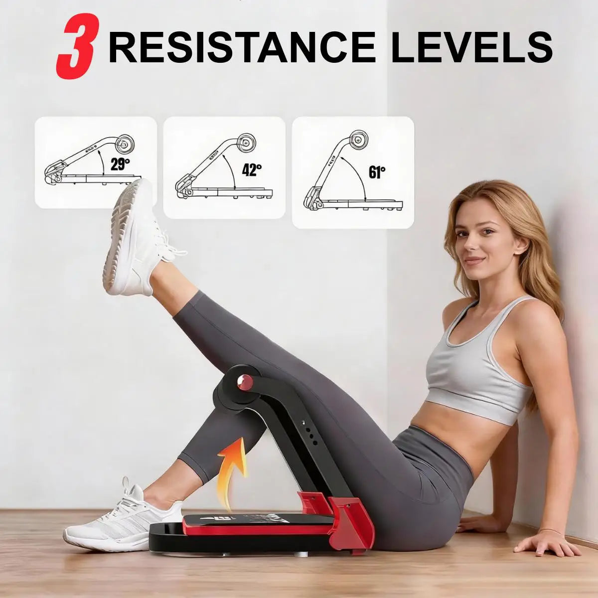 Abdominal Trainer Foldable Home Workout Machine With 3 Resistance Levels