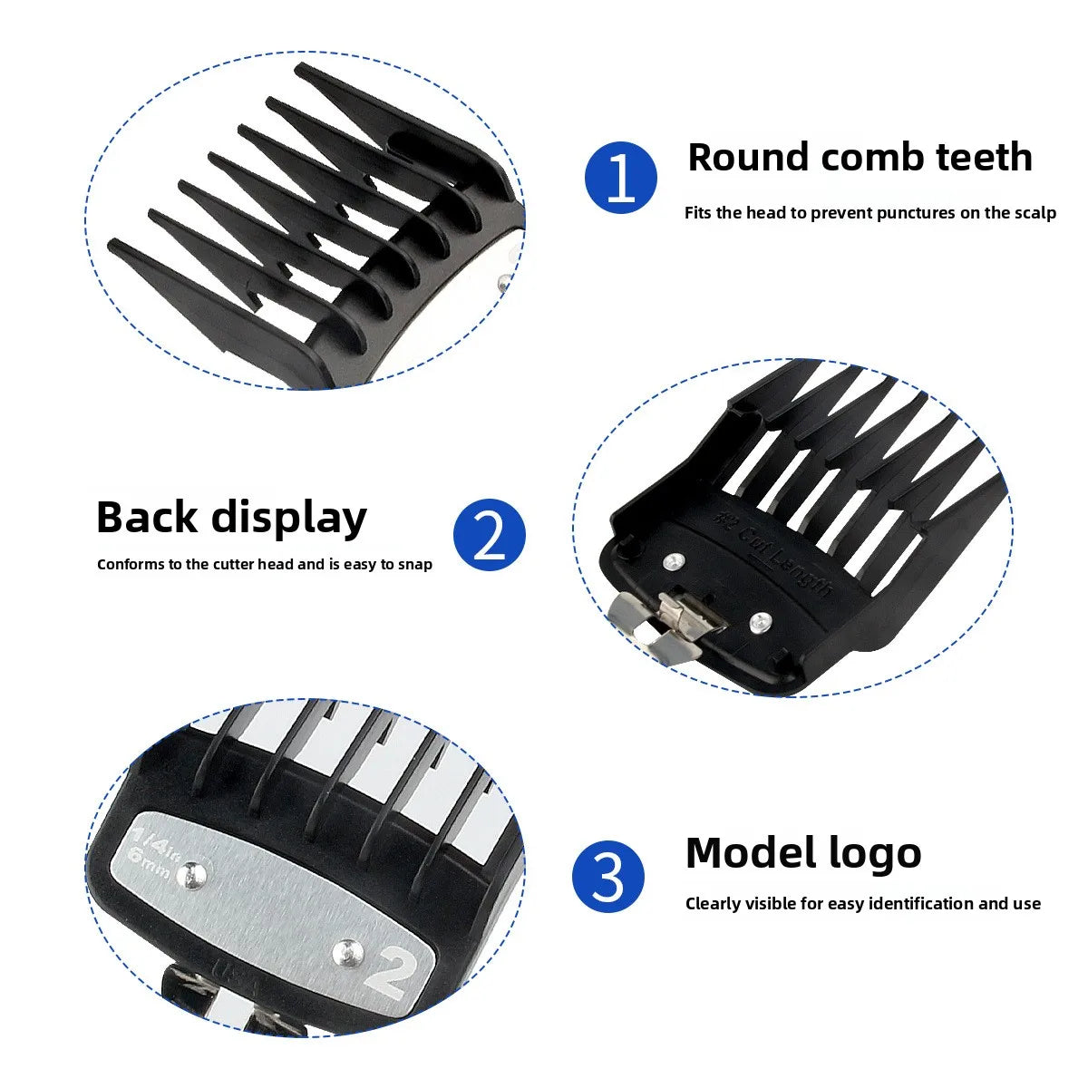 8 Piece Universal Hair Clipper Limit Guide Comb Set
