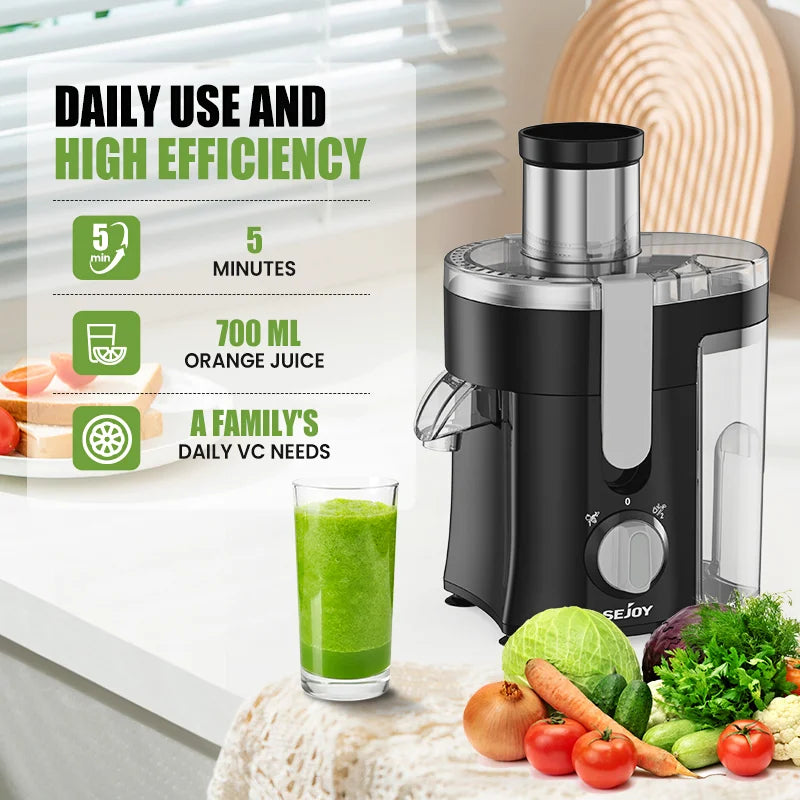 SEJOY 500W Compact Fruit Juicer For Fruit And Vegetables