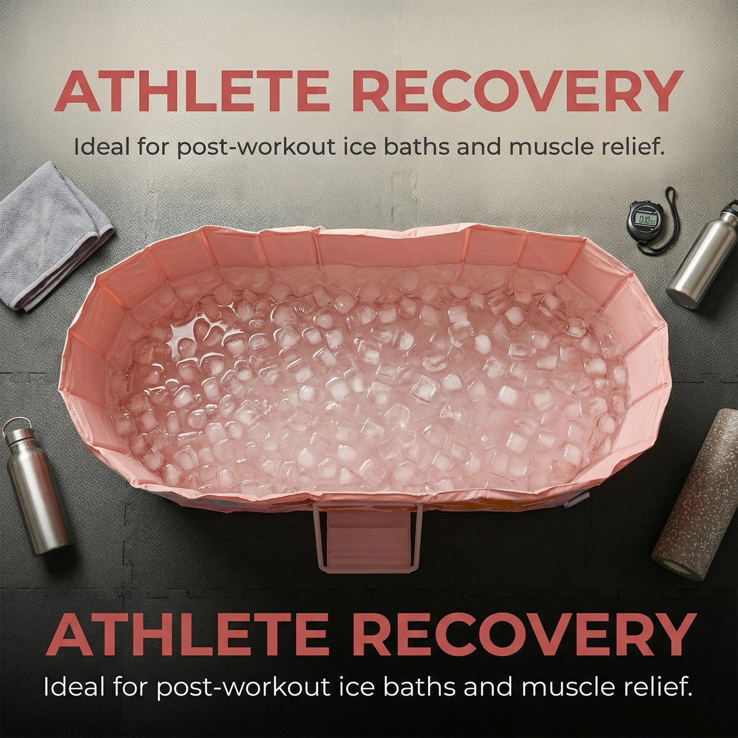 Portable Foldable Bathtub With 5 Layer Insulated Liner For Athletes