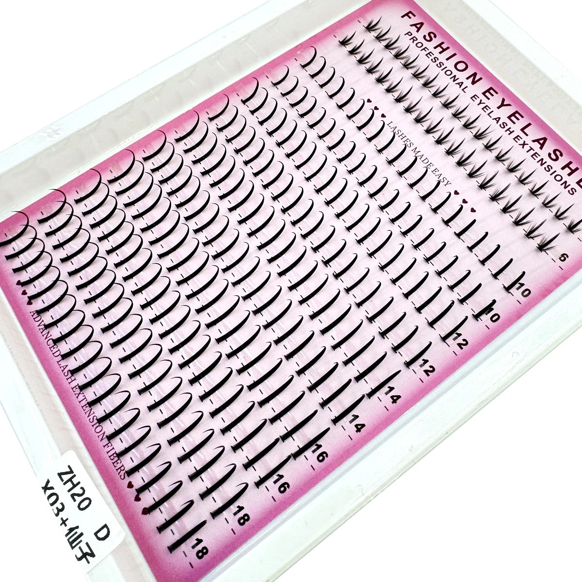 HBZGTLAD Bottom Spiky Cluster Lashes Volume Eyelash Extensions