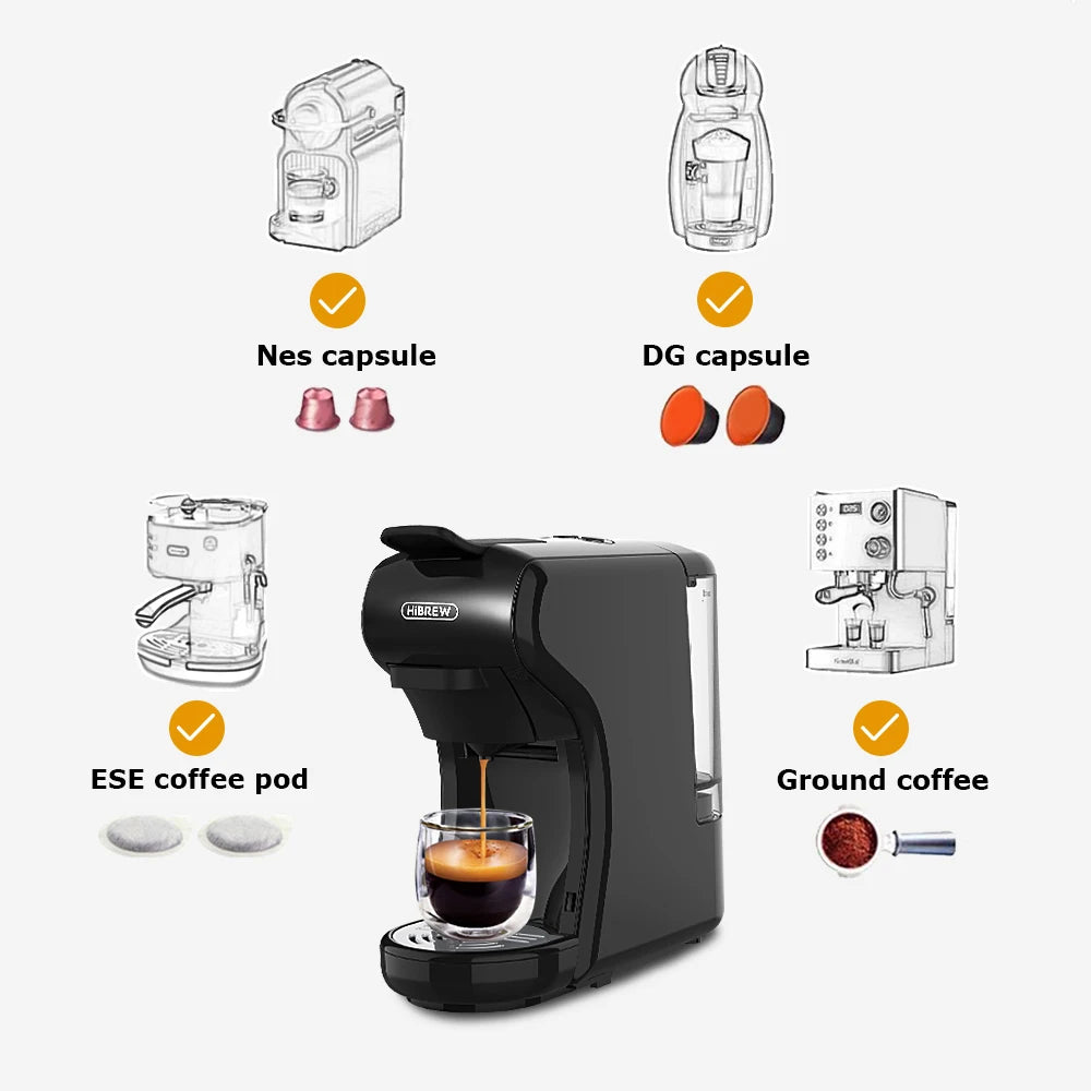 HiBREW 4In1 Espresso Coffee Maker Nespresso Dolce Gusto Compatible