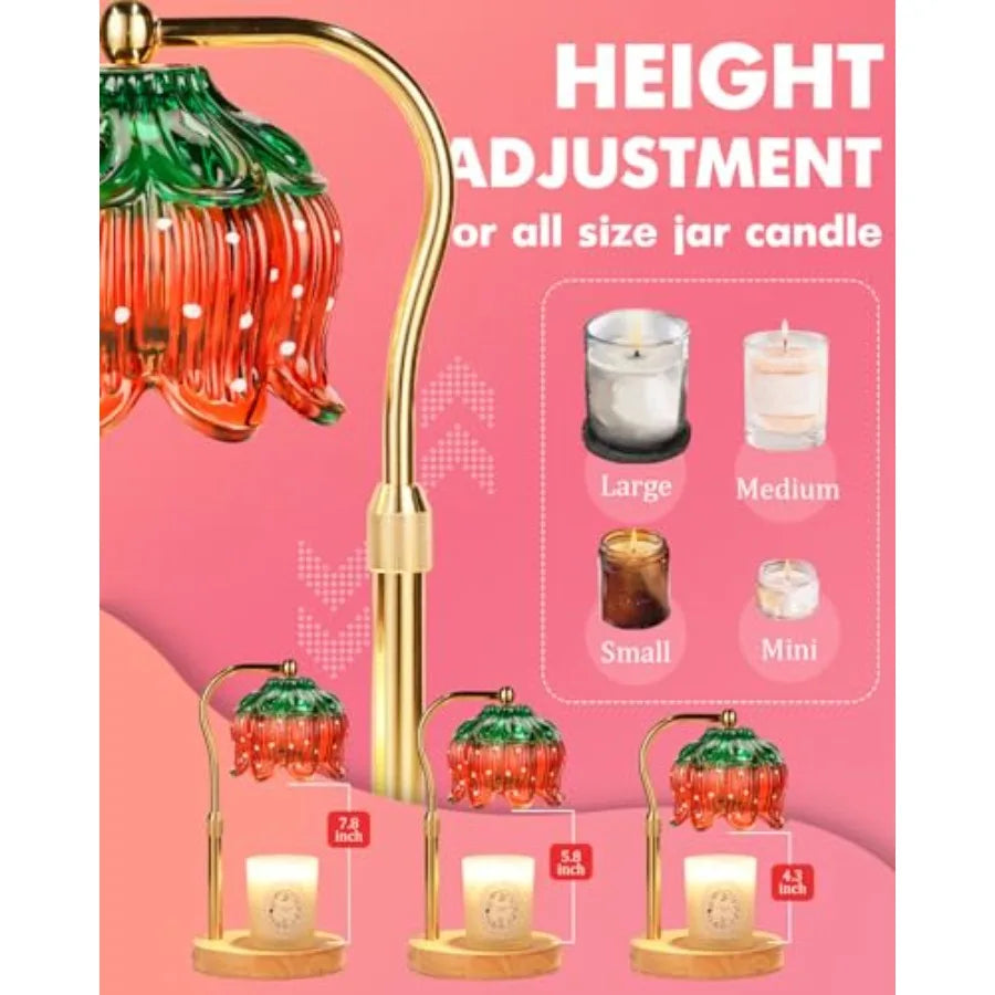 Strawberry Candle Warmer Lamp Adjustable Height Lotus Flower