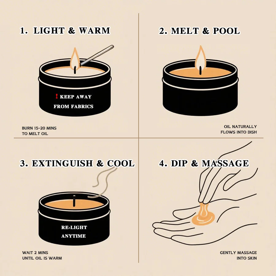 EVODUCK Massage Oil Candle With Essential Oils Scent Soy Wax